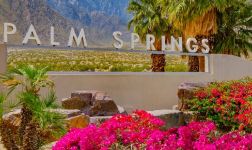 Palm Springs California with flowers and palm trees nurse job relocation