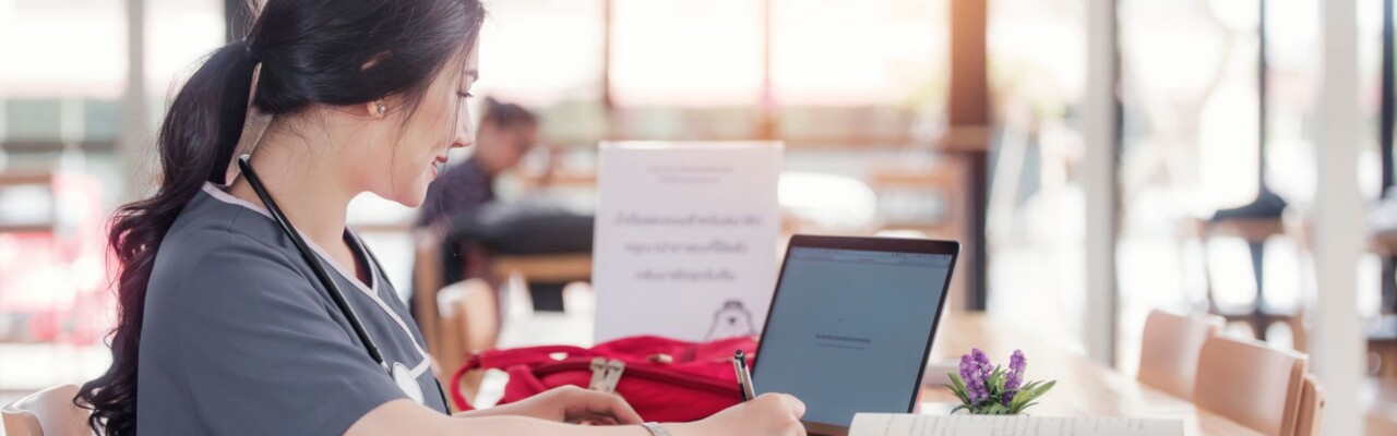 Nursing Student studying for NCLEX exam