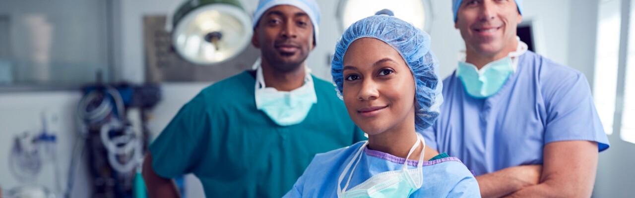 Surgical Nurses Standing Together in Uniform