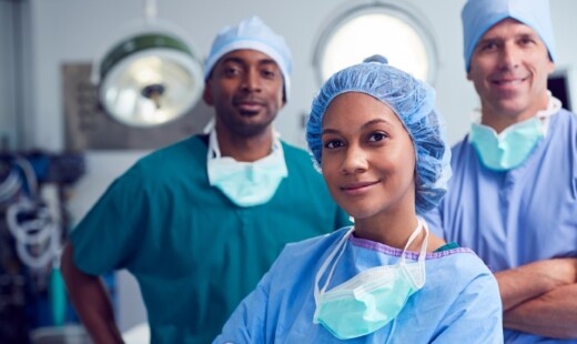 Surgical Nurses Standing Together in Uniform